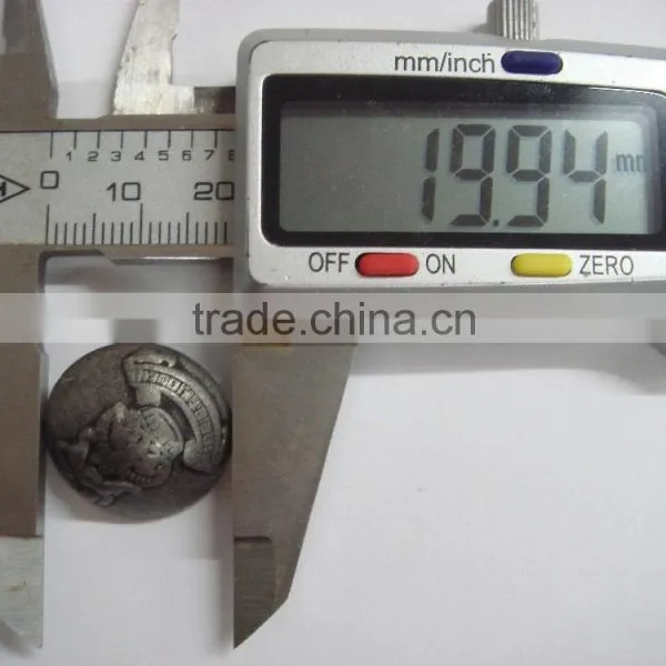 20mm Special Design Doom Shape Metal Alloy Free Sample Button photo-5