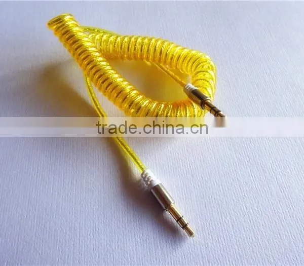 Fashion Audio/DC3.5MM Transparent Spiral Gold-plated Cable photo-2
