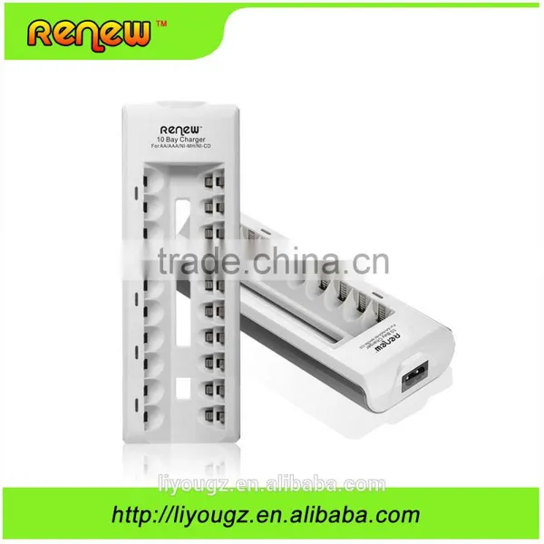 New!!! 10 Bay/Slot AA AAA Ni-MH Ni-Cd Quick Charger Smart Battery Charger for Rechargeable Batteries photo-2