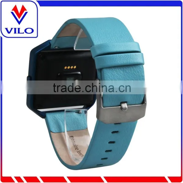 Excellent Quality 2016 Luxury Genuine Leather Watch Replacement Band Wrist Strap + Metal Frame For Fitbit Blaze Smart Watch photo-2