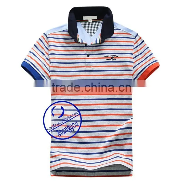 Fashion Design Cotton Striped Custom Polo Shirt for Bulk Wholesale photo-3