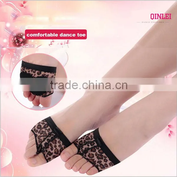 2016 New Arrivals 2 Holes Leopard Belly/Ballet Dance Toe Pad Practice Shoes Protection Dance Socks Foot Thongs for Sale photo-2