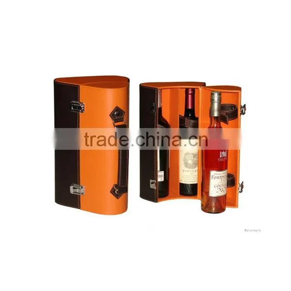Hot Selling Luxury PU Leather Wine Bottle Shape Box photo-2