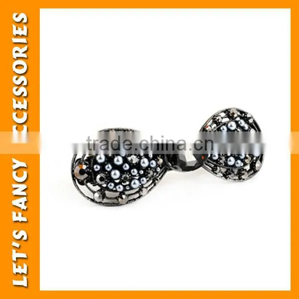 PGHD0335 Boutique Retro Hair Accessory Metal Rhinestone Hair Claw Clips photo-2