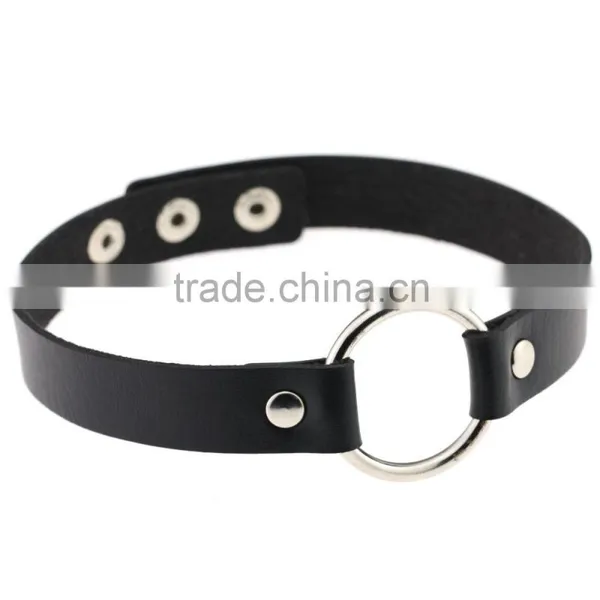 Handmade O-Ring Leather Necklaces Punk Gothic Collars Fashion Jewelry photo-2