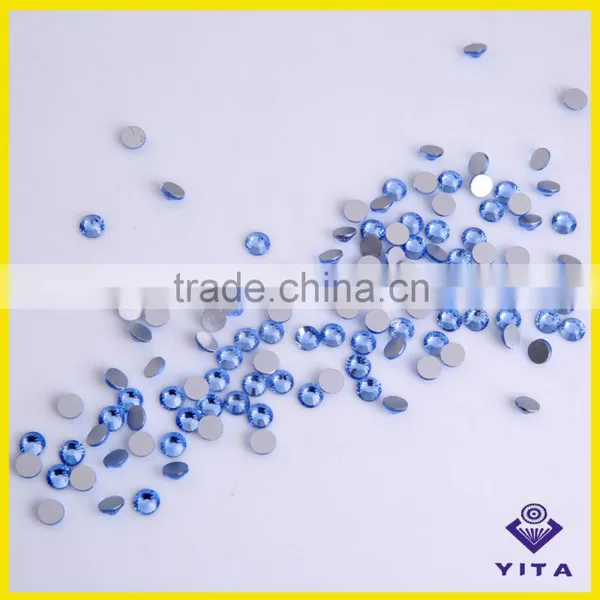 trumpet LT-Blue flat back rhinestone hotfix machines cut for women dresses