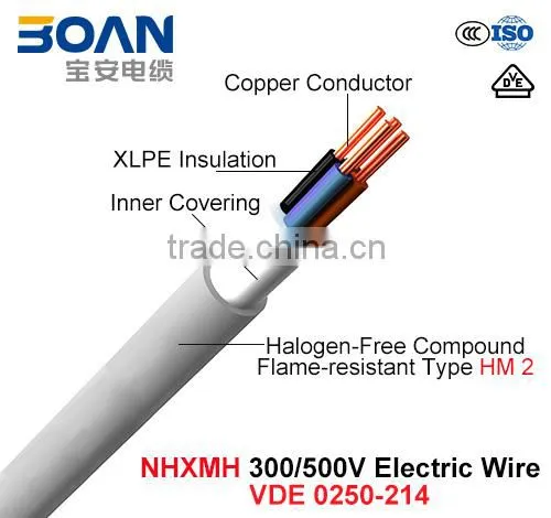 Nhxmh Electric Wire 300/500V Cu/XLPE/Lszh (LSOH) Cable VDE 0250-214 photo-2