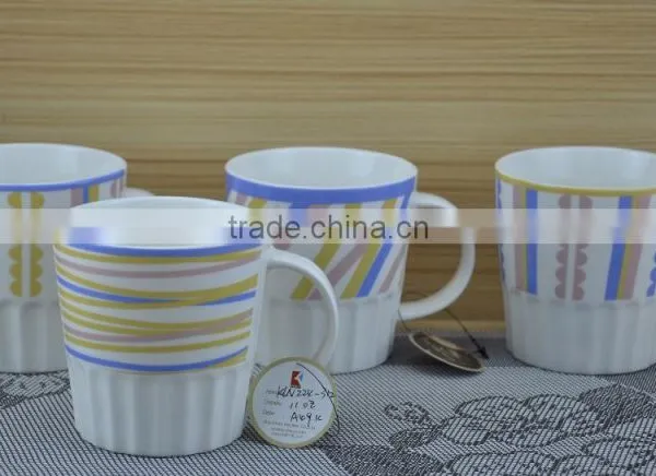 11OZ Golden Plating Design Full Decal Print Coffee Cups, Shiny Surface New Bone China Mug, KL8009-306 photo-3