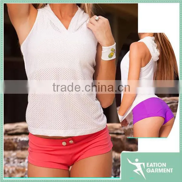 Racer Back Tank Tops Wholesale Muscle Tank Tops Mesh Hoodie Tank Light Weight Hoodie With Built in Bralette Golds Gym Tank Tops