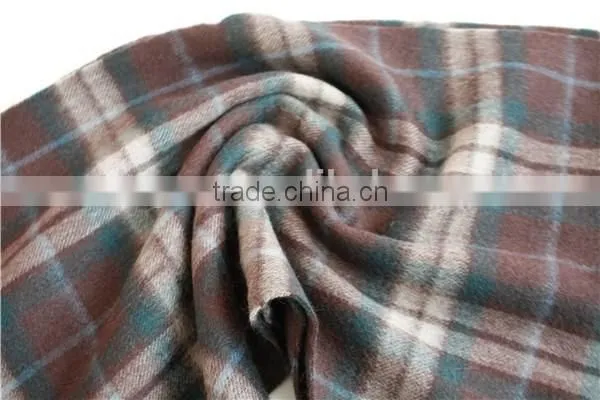 High Quality Brown Checked Wool Scarf photo-2
