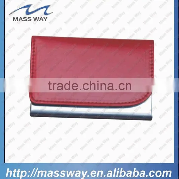 Fashion High Quality Business ID Metal Genuine Leather Business Card Holder photo-6