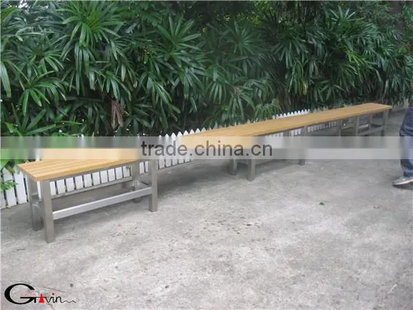 5 Meter Outdoor Recycled HDPE Slats and 304 Stainless Steel Bench Seat