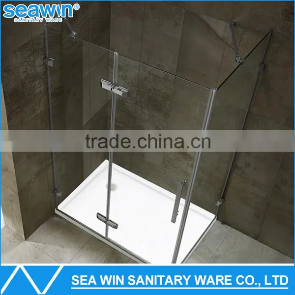 Hot Selling Bathroom Sanitary Ware Free Standing Hinge Style 10mm Tempered Glass Mini Small Corner Shower Enclosures With Tray photo-2