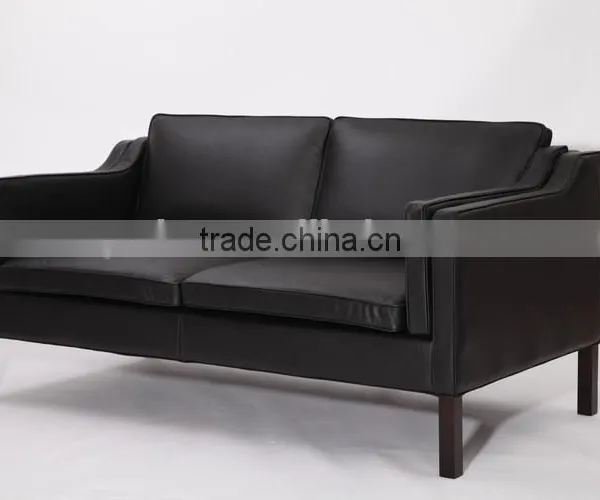 Black Modern Luxury Borge Mogensen Solid Wood Frame Sofa 2 Seater photo-2