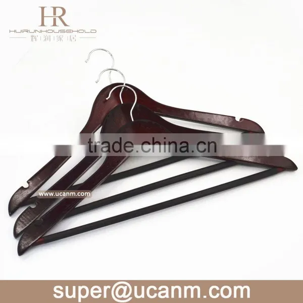HRW-3013M Cheep Wood Suit Hanger With Plastic Tube Wood Bar photo-4
