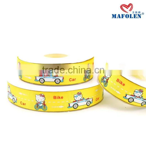Wholesale Satin Ribbon Heart Printed Packing 5/8" Cartoon Printed Grosgrain Ribbon photo-2