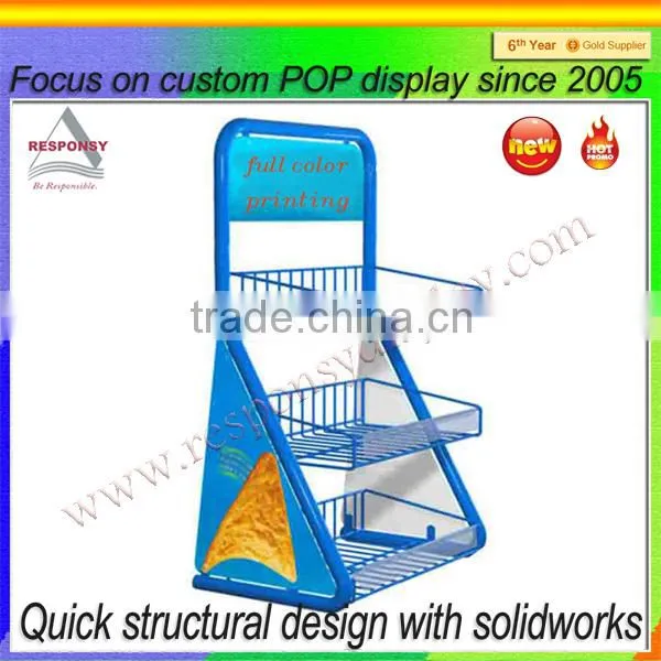 Convenient Stores Floor Metal Food Display Shelf,snack Display Racks photo-2