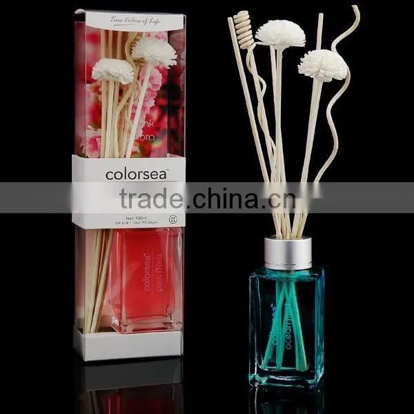 SC100ml Glass Bottle Flowers Aroma Gift Reed Diffuser photo-2