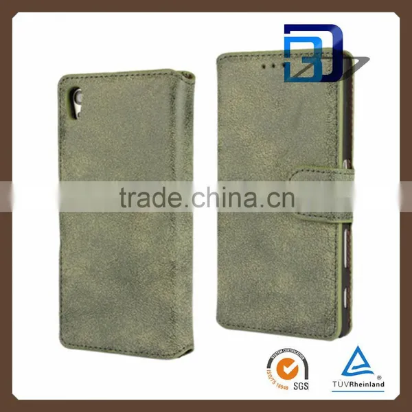 Wallet Function Retro Nubuck Leather Slim Wallet Phone Case Cover for Sony Xperia Z5 Compact photo-6