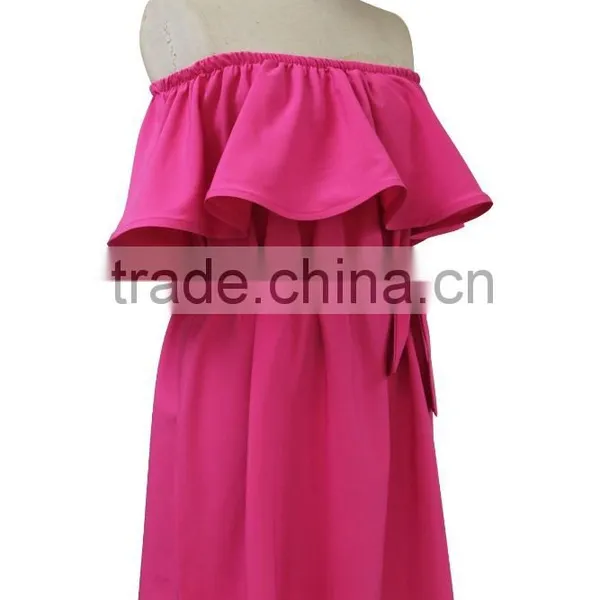 Best Selling Desinger off Shoulder Dress With Waistband Many Colors Good Quality Made in China