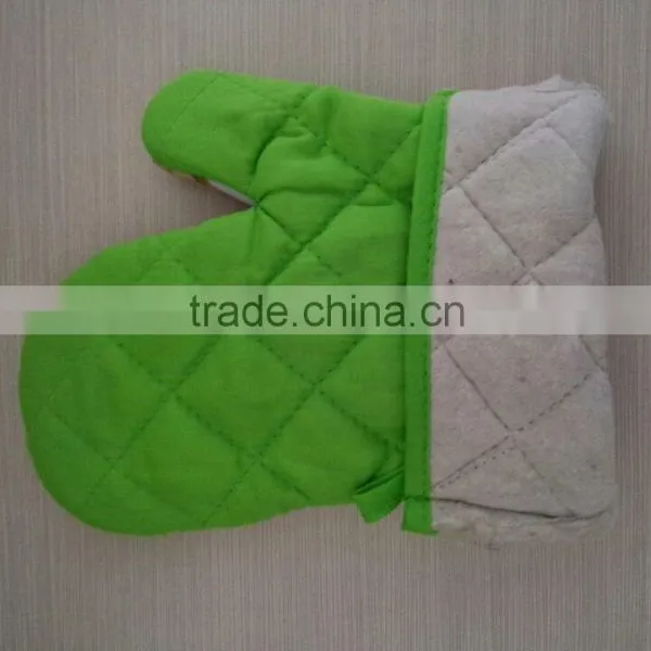 Bright Green Color Photo Printing Polyester (twill) 25g Pot Holder 55g Glove Kitchen Set photo-4