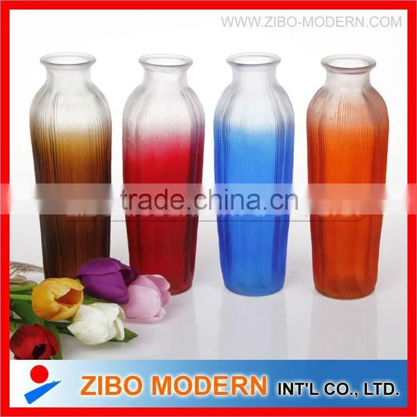 Colored Glass Vases Semi-Color Sprayed Cheap Colored Glass Flower Vase photo-4