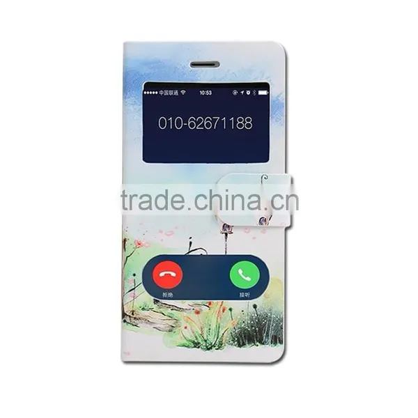 Double Window Flower PU Leather Flip Case for Iphone 6,mobile Phone Case photo-4