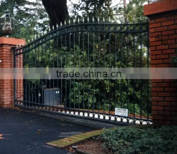 House Iron Gate Design Feature Dark Brown Color Iron Sliding Gate Door on .com photo-3