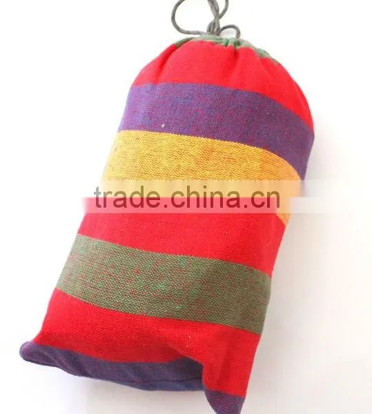 Portable Colorful Stripe Quilted Fabric Canvas Outdoor Camping Travel Hammock photo-3