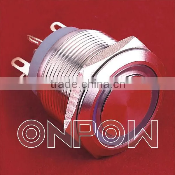 ONPOW 22mm Metal Push Button Micro Switch(GQ22-11WE Series,CE,CCC,ROHS,IP67)