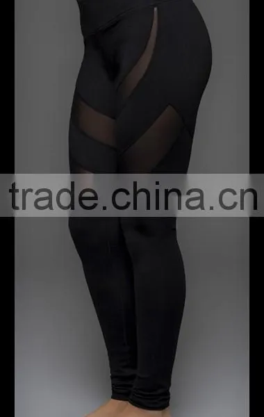 Kiteng High Quality 2016 New Design Wicking Fabric Yoga Pants With Mesh Panel Office In United States (USA)small Minimum photo-4