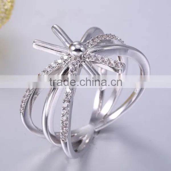 925 Italian Silver Ring 925 Silver Diamond Ring photo-2