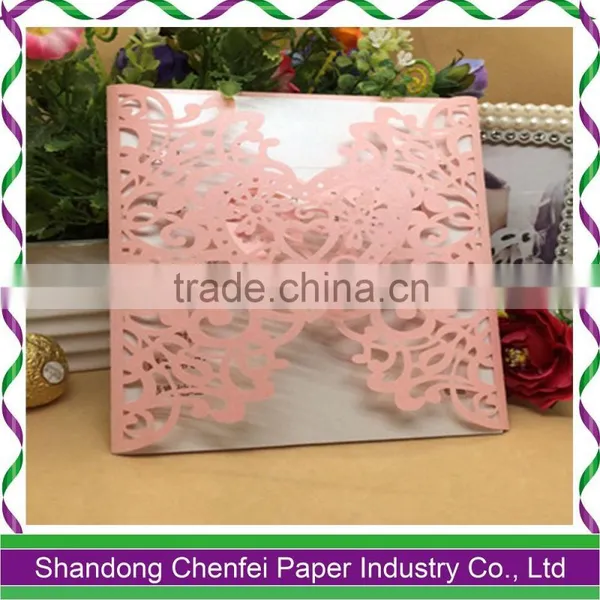 Custom Name Laser Cut Paper Baptism Invitation Card
