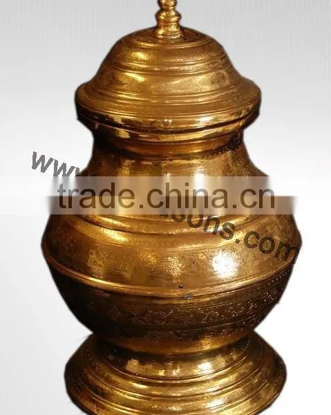 New Modern Decorative Urn for Sale | Brass Solid Urn for Sale | Blue Marble Made Urn | Brass Urn Manufactured Royal De Wajidsons photo-6