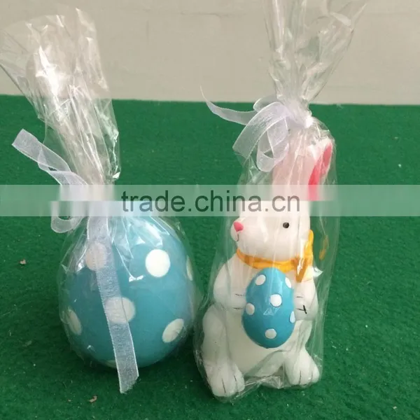Set of Egg&rabbit Led Yellow Flicking Candles Easter Gift Candles Led Real Wax Candles for Easter Home Decorative Rabbit Candles photo-3