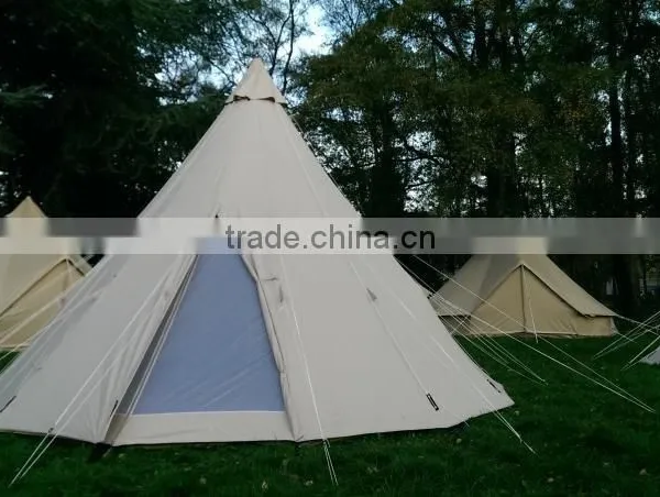 5m Canvas Camping Teepee Tent Waterproof Family Glamping Tent photo-6