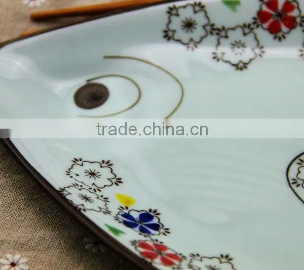 KC-00050 Haonai Fish Shape Ceramic Dinner Plate photo-5