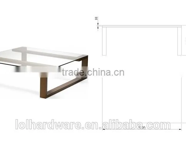 Bronze Stainless Steel Base Glass Coffee Table photo-2