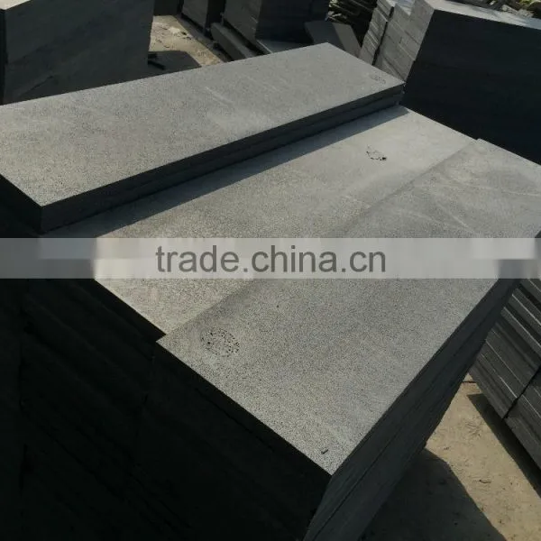 Black Stone Tiles Antique Black Basalt Stair Step Black Basalt Flooring Tile photo-2