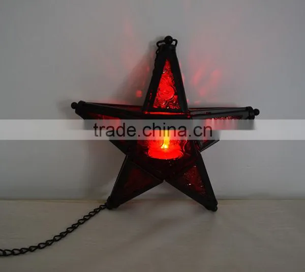 Star Glass Tea Light Candle Holder Rustick Hanging Lighting Lantern Wedding Birthday Party Decoration photo-3