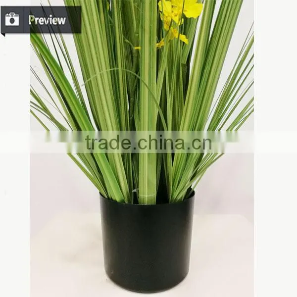110 / 140 / 170 cm Nature Look Artificial Potted Grass Onion Grass With Oncidium Flower Fake Grass Pots Plant photo-4