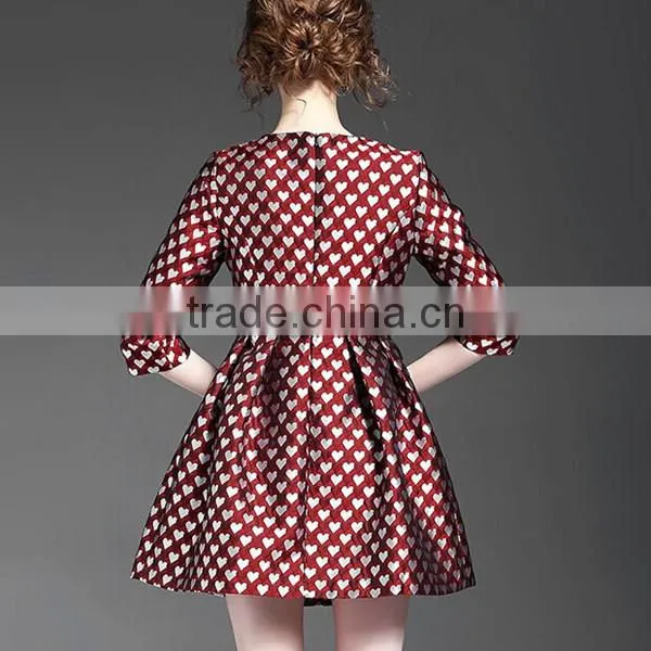 Ladies Fashion European Style Half Sleeve Fit and Flare Short Autumn Dress photo-2