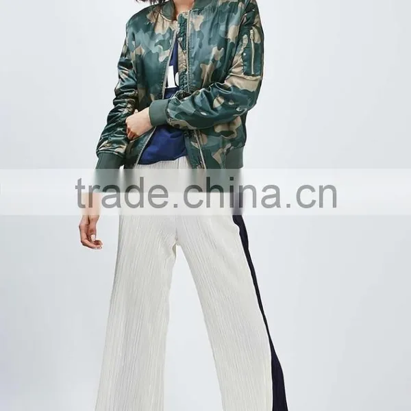 Hot Sale Lady Shiny Camo Print Bomber Jackets Customized China photo-4