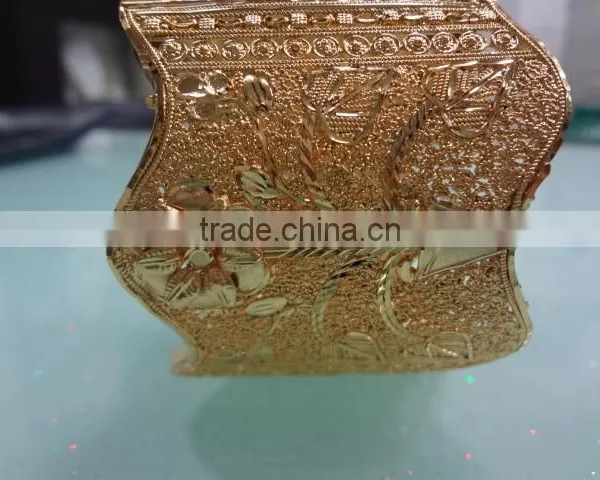 Indian Flower and Petal Gold Plated Kada Bangle photo-3
