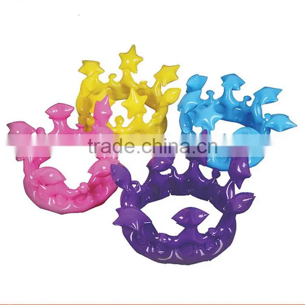 Wholesale Children Party Gift Toy Inflatable Crown PVC Headdress Crown for Christmas Decorations photo-2