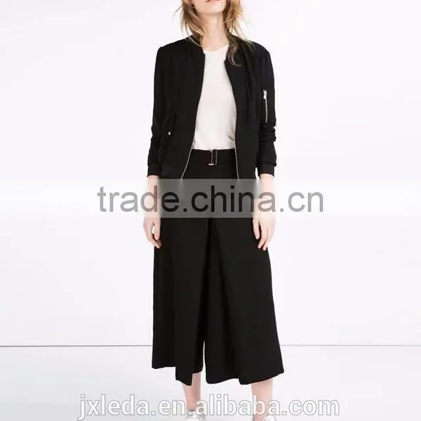 American Apparel Bomber Jacket Two Side Pockets Short Thin Side Zipper Sleeve Coat V-Neck Outerwear photo-3