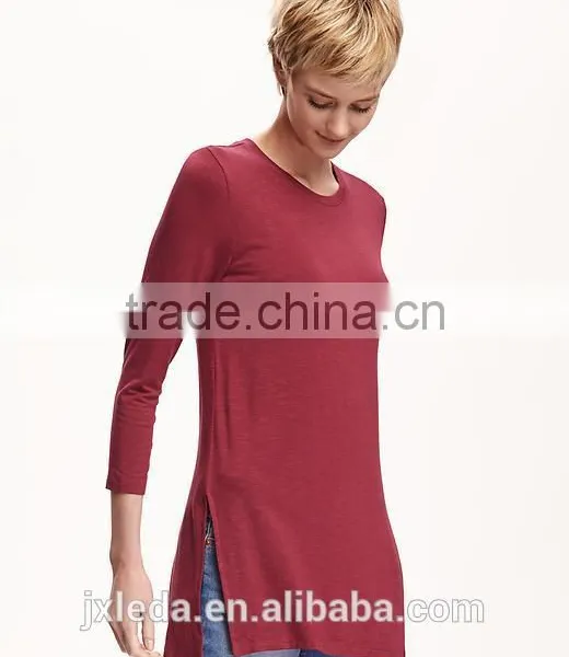 Fashion Relaxed Long and Lean Tunic Oversize Jersey Tee for Women photo-5