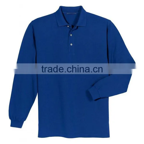 Mens 220gsm Latest Design Long Sleeve Wholesale Striped 100% Cotton Polo T-shirt photo-2