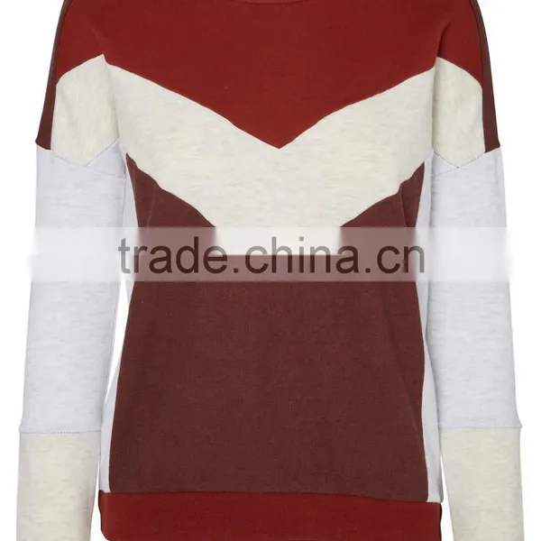 2016 Wensfashion Custom Women Leather Sleeve Sweatshirt and Long Sleeved Sweatshirt photo-3