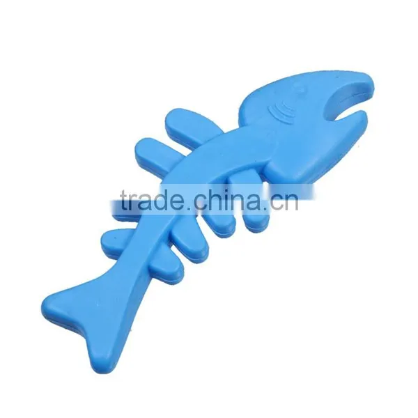 TPR Wand Pet Teaser Fish Bone Blue photo-3